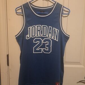 Jordan Mesh Basketball Jersey in Blue with White Trim